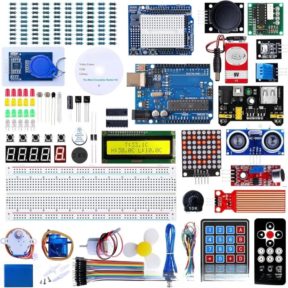 Kit Compatibile con ARDUINO R3 con Processore MEGA328 per Progetti Elettronici DIY STEM e Programmazione Educativa