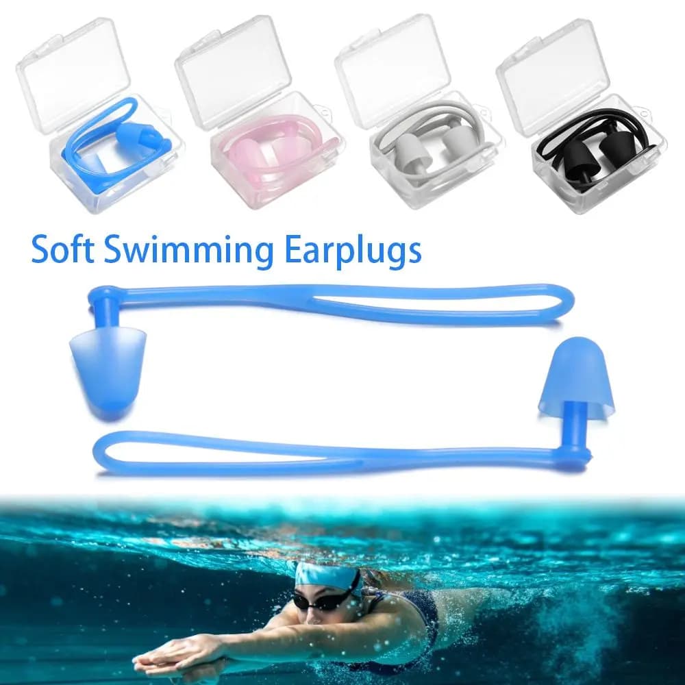 4 Colors Case Protective Waterproof Soft Swimming Earplugs Swim Dive Supplies Prevent Water Protection Ear Plug