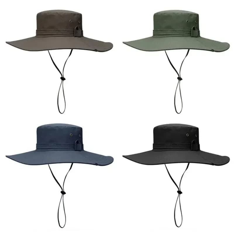 Nuova protezione solare Cappello da pesca Estate Mesh traspirante Cappellini da campeggio Escursionismo Cappello da sole anti-UV Cappellini da alpinismo Cappello Panama da uomo