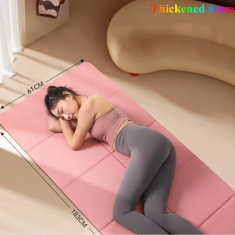Trainings for Anti-slip Pilates 1830x610x8mm Folding Yoga Mat Mute Friendly Folding Travel Fitness Exercise Dance on Two Sides
