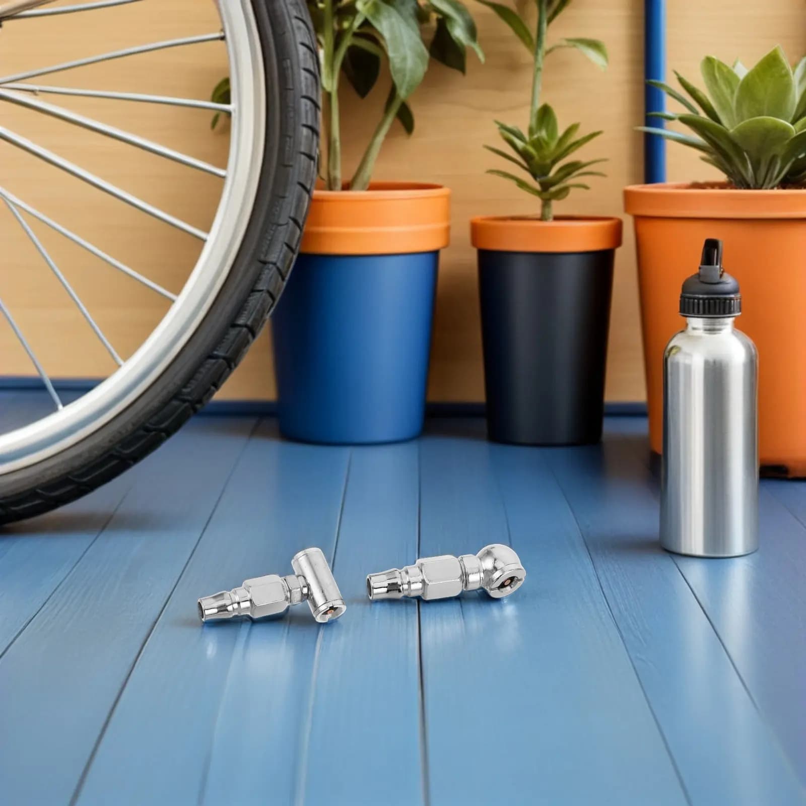 Set di 4 Ugelli Gonfiagomme a Doppia Testa Universali con Attacco Rapido, Adattatore Portatile per Gonfiaggio Pneumatici di Moto e Biciclette