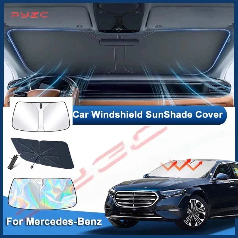 Car Sun Visor For Mercedes-Benz E-Class W212 W213 W214 2009~2025 Front Windshield Sunshade Heat Insulation Summer Accessories