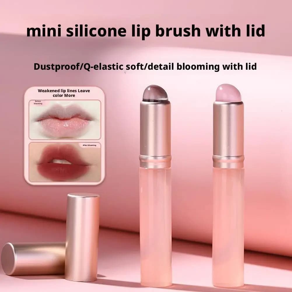 Aggiorna il pennello per labbra in silicone con copertura come le punte delle dita Q Pennello per rossetto morbido Pennello per correttore multifunzione Pennelli per fioritura degli occhi