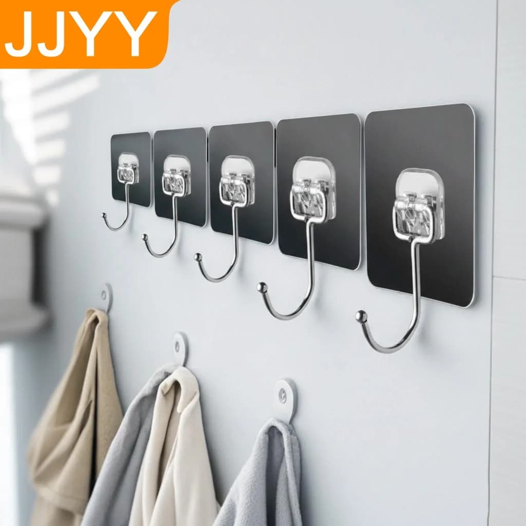 5 Pezzi Ganci a Ventosa Adesivi Potenti Girevoli per Porta, Appendiabiti, Organizzatore Domestico Senza Foratura, Senza Tracce