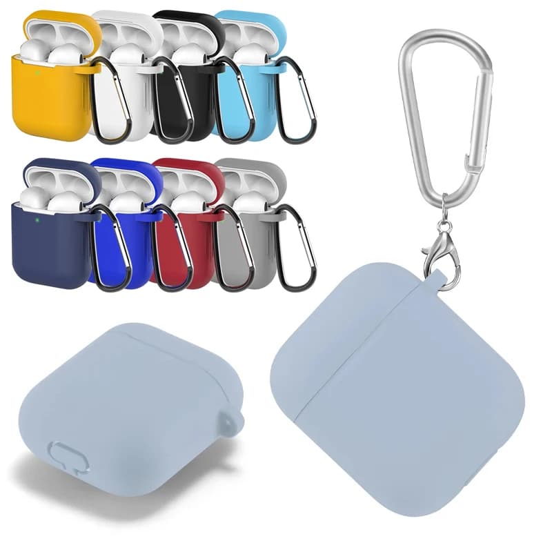 Silicone Case for Apple AirPods 1a 2nd Generation Bluetooth Wireless Charger Protective Case Airpods 1 2 Keyring Case
