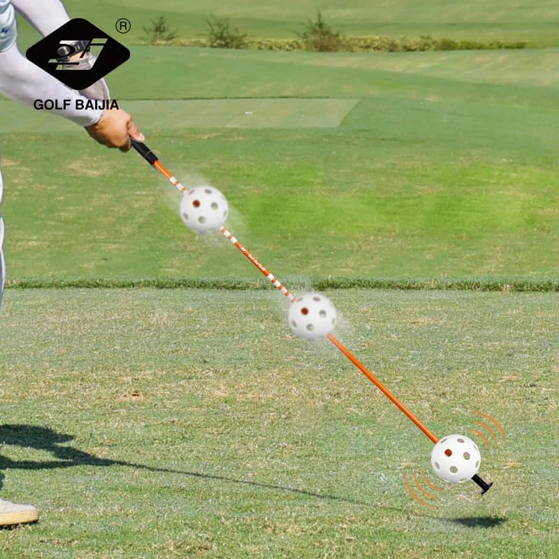 Bastone da allenamento per swing con palla cava da golf: arancione lungo, comprendere la forza dell'oscillazione attraverso il suono