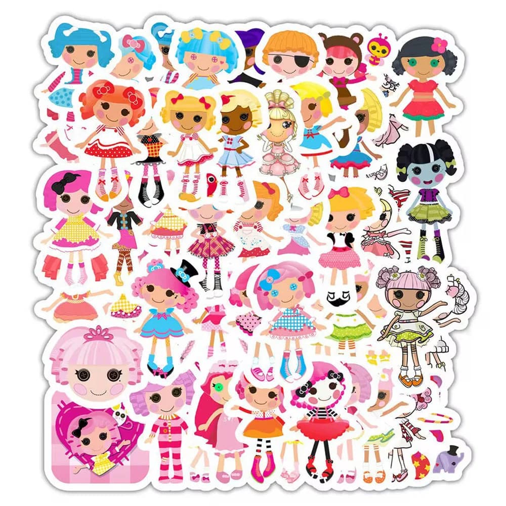 Cute 50PCS Set Lalaloopsy Doll Stickers Idol Photo Card Deco DIY Album Scrapbooking Scrapbook Book Decor Sticker Girls Gifts