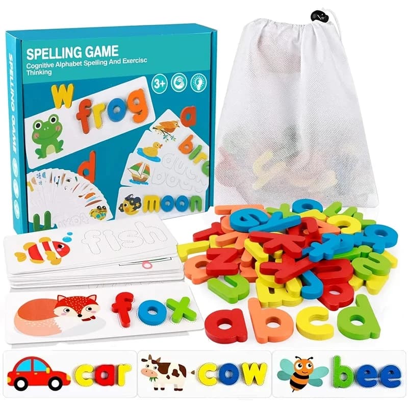 Montessori Words Toys See And Spell Learning for Kids Educational Spelling Puzzle Matching Letter Games Sensory for Children