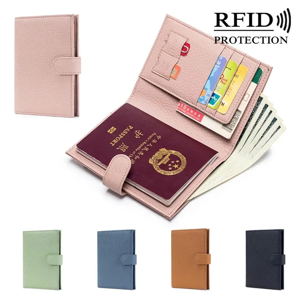 Custodia per passaporto da viaggio con blocco ANTI RFID da uomo e donna con custodia per passaporto Hasp Custodia per accessori da viaggio