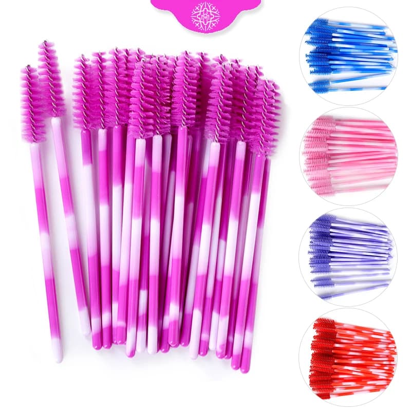 50/100 Pieces Makeup Brushes, Eyebrows and Eyebrow Brushes, Combs, Disposable Pockets for Mascara, Extension Eyelash Accessories, Cosmetic Make-up Tools