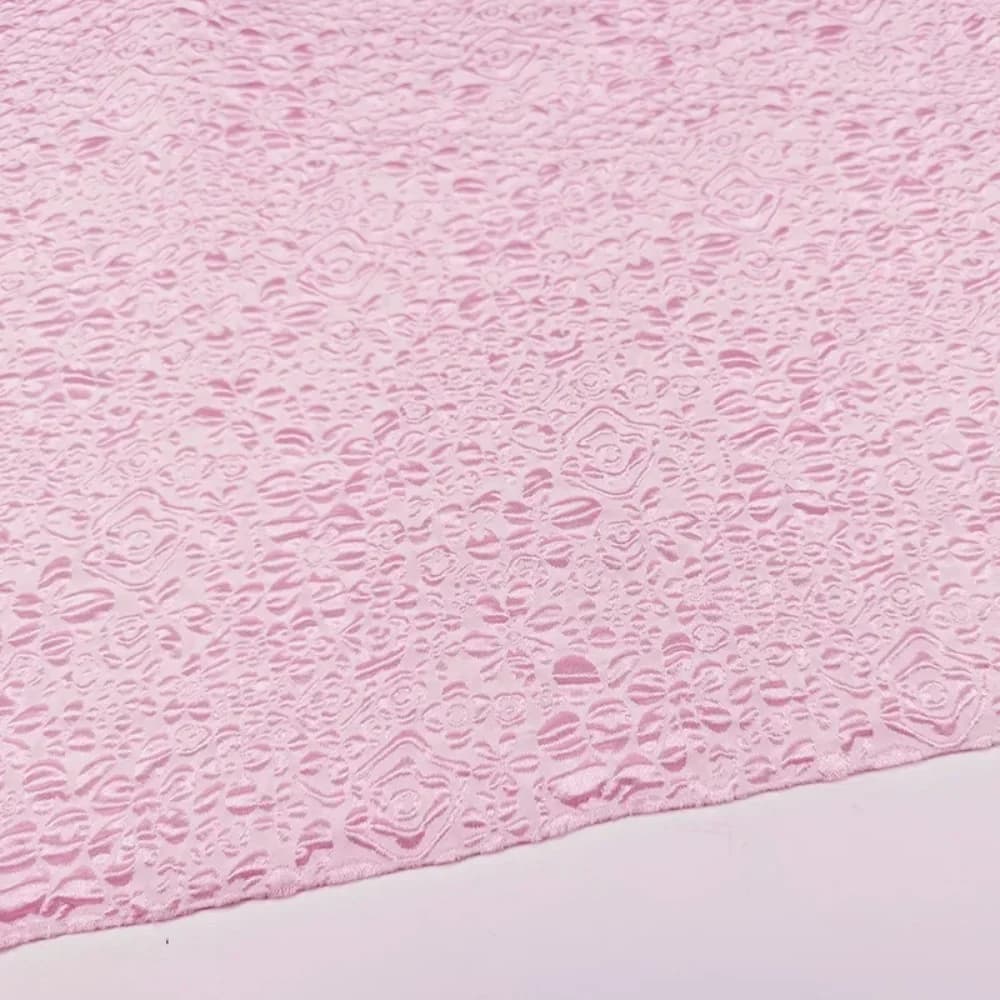 Jacquard Fabric Refreshing Thin Section Dark Pattern Jumpsuit Bubble Skirt Haute Couture Cloth Pink diy Sewing Material by Meter