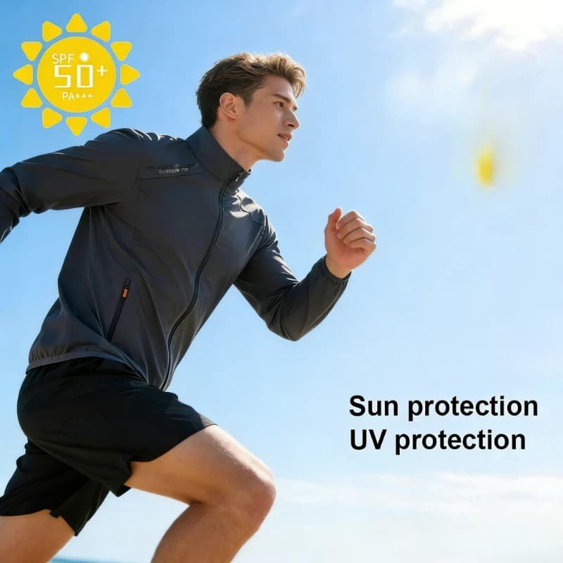 Men's Summer Sport Jacket 2026 Lightweight Breathable with Solar Protection UPF 50+ Rapid Drying Anti-UV