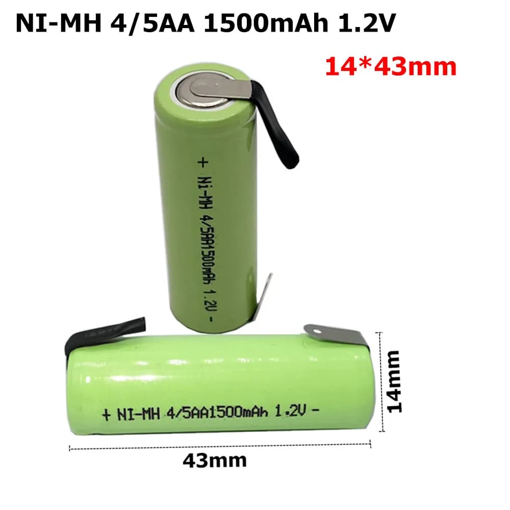 New 1500mAh Ni-MH 4/5AA battery for Braun Oral B 1.2V 42mm x 14mm batteries for Philips cleaning tool