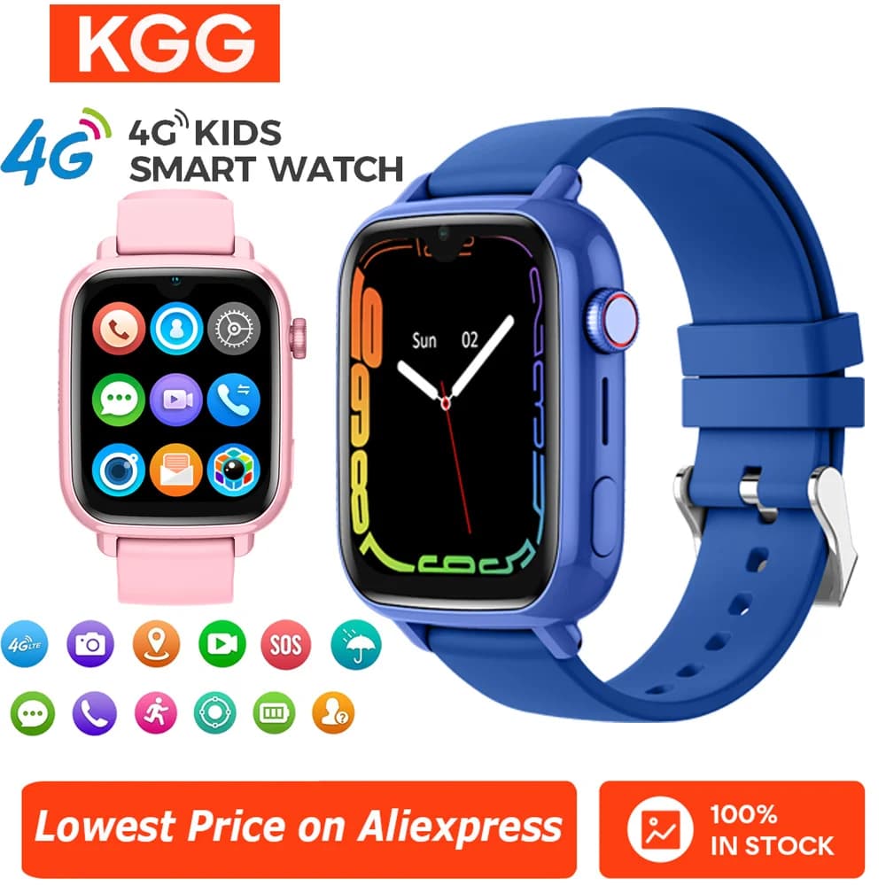 4G Kids Watch Smart Phone APP Download 1G + 8G GPS WIFI Video Called SOS Camera Monitor Tracker Child Position Smartwatch Gift