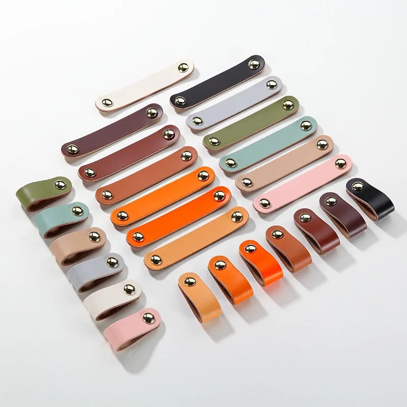 Maniglie per mobili in pelle di vacchetta per mobili nordici per camera dei bambini Maniglia da cucina Manopole per cassetti Ferramenta per porte