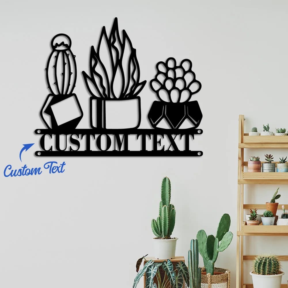 1pc Beauty Customized Potted Plants Wall Metal Art Valentine Metal Wall Sign Gifts For Her/him Aesthetic Wall Decoration