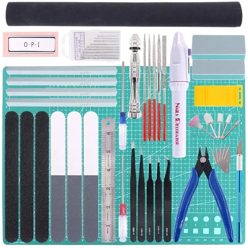 55Pcs Model Building Tool Kit, Entry-level Basic Craft Tool Set for Hobby Model Making, Modeler Accessories Bag