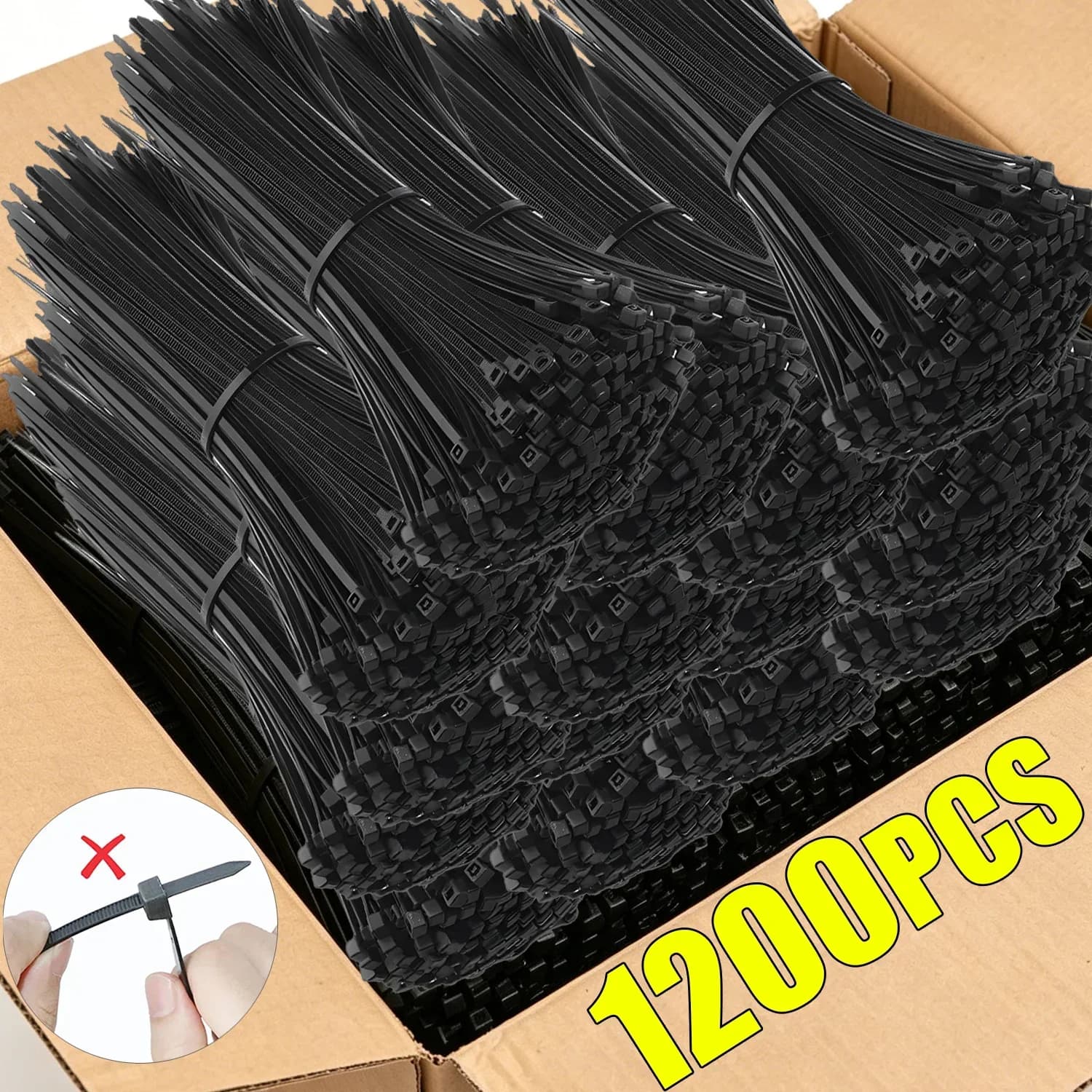 Nylon Cable Ties Reusable Self-locking Cord Ties Straps Adjustable Cables Fastening Loop Home Office Wire Zip Ties Wholesale