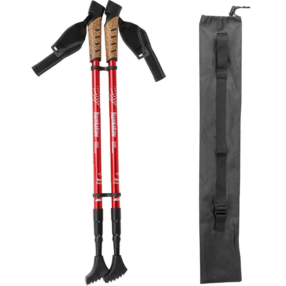 Three-section Straight Handle Telescopic Trekking Poles, Outdoor Climbing Crutches, Aluminum Alloy Hiking Walking Poles