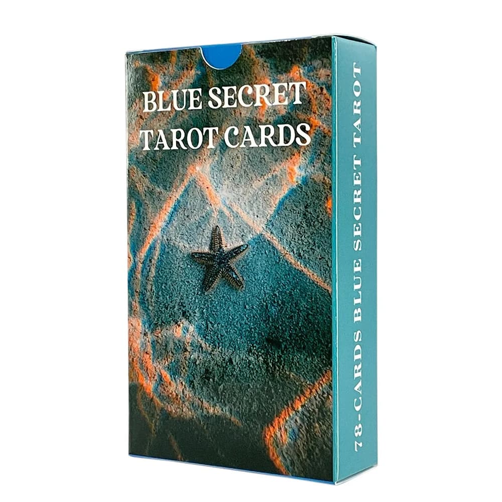 12x7cm Blue Secret Tarot Cards Sea Oracle Deck Unique English Version for Beginners Based on Rider Waite System