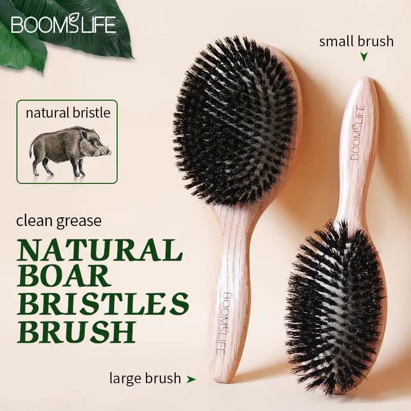 BOOMSLIFE Spazzola per capelli con setole di cinghiale Pettini da donna per capelli Spazzola per capelli in legno Districa Spazzola per capelli Pettine per capelli Accessori per barbiere