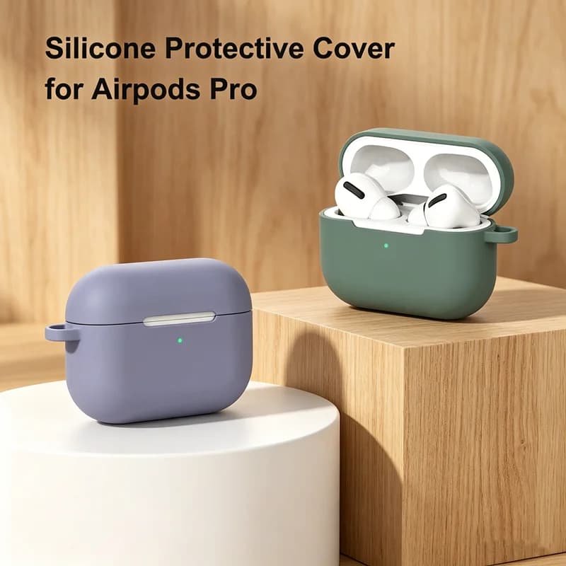 Custodia Protettiva in Silicone per AirPods Pro, Nuova Cover Monocolore per Auricolari Apple AirPods Pro 2019, Custodie Morbide per Cuffie Bluetooth