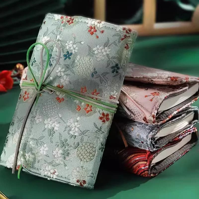 Bellissimo taccuino per ragazze con copertina in tessuto, diario a fogli mobili in stile cinese retrò, raccoglitore per album portatile, regalo per blocco note