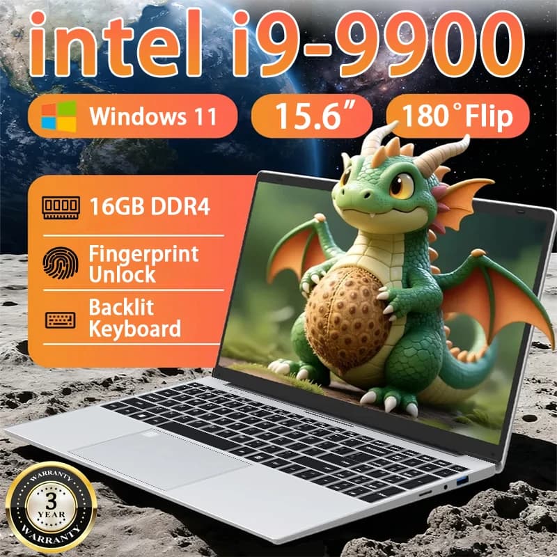 Laptop da 15.6 pollici Intel Core i9 9900 Windows 11 16GB RAM 1TB 2TB SSD Laptop da gioco PC Gamer Notebook per ufficio e tempo libero