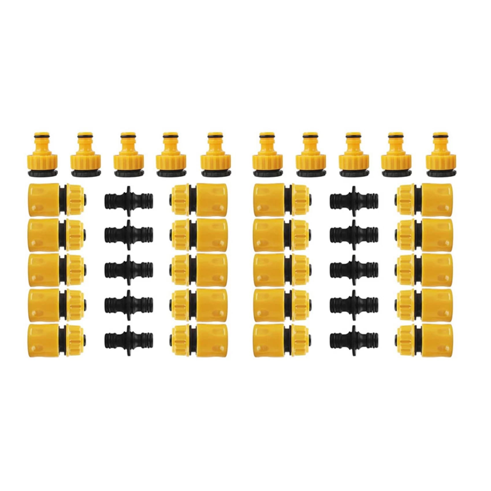 AB46-40 pieces Garden Pipe Connectors Set, Flexible Hose End Connector Double Hose Connectors Quick Connectors for Prolong Flexible Pipes
