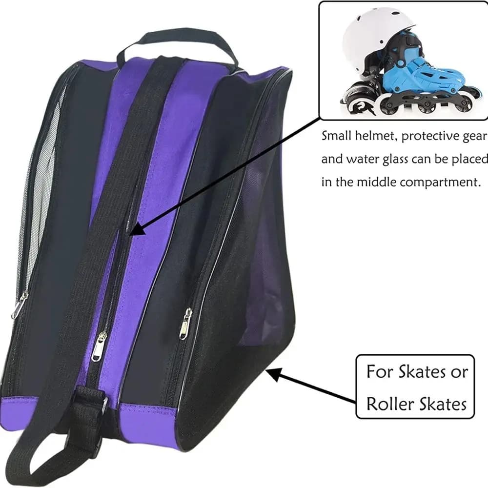 Accessori Borsa per pattini a rotelle di grande capacità Cinghie regolabili traspiranti Custodia per pattini da ghiaccio