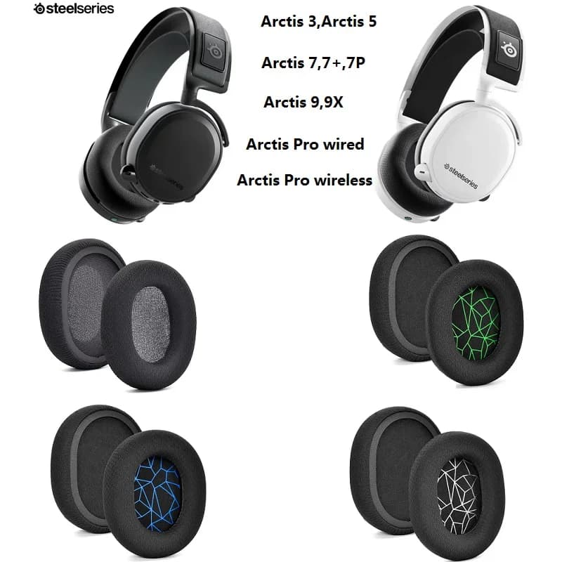 Cuscinetti auricolari per SteelSeries Arctis 3/5/7/9/9X/Pro cuffie da gioco cuffie di ricambio paraorecchie cuscini per le orecchie