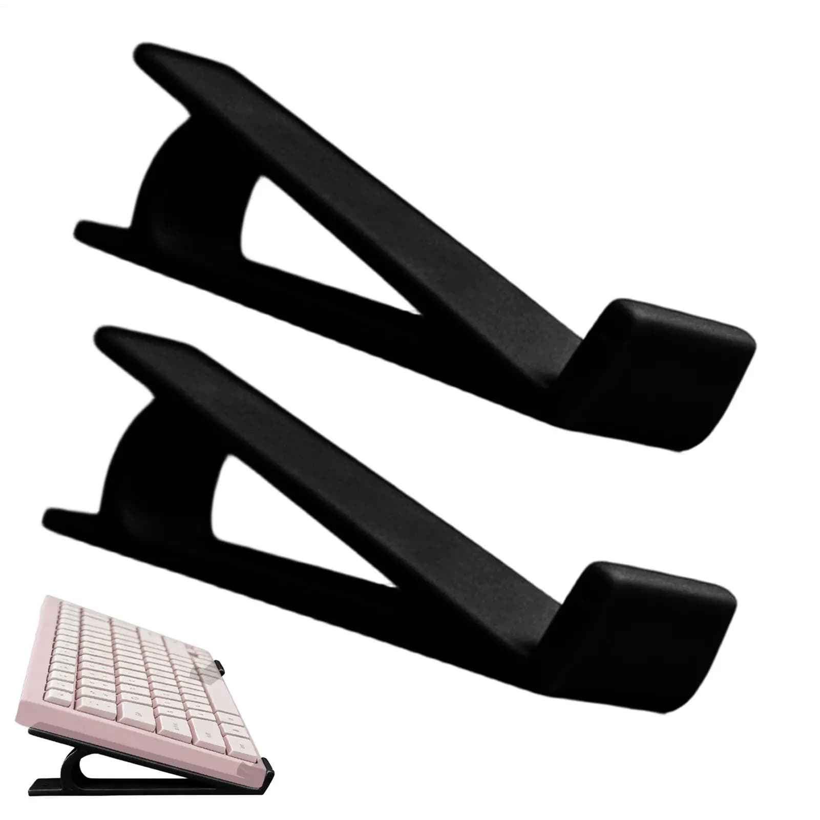 1 Pair Portable Desktop Keyboard Stands Laptop Computer Keyboard Tablet Holder Riser for Plastic Computer Keyboard Riser