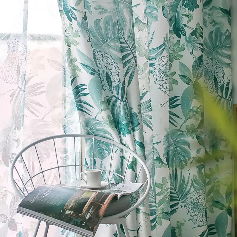 Anni verdi Foglie verdi Tende oscuranti per finestre divisorie per soggiorno Tende oscuranti per la cucina, la casa, la camera elegante