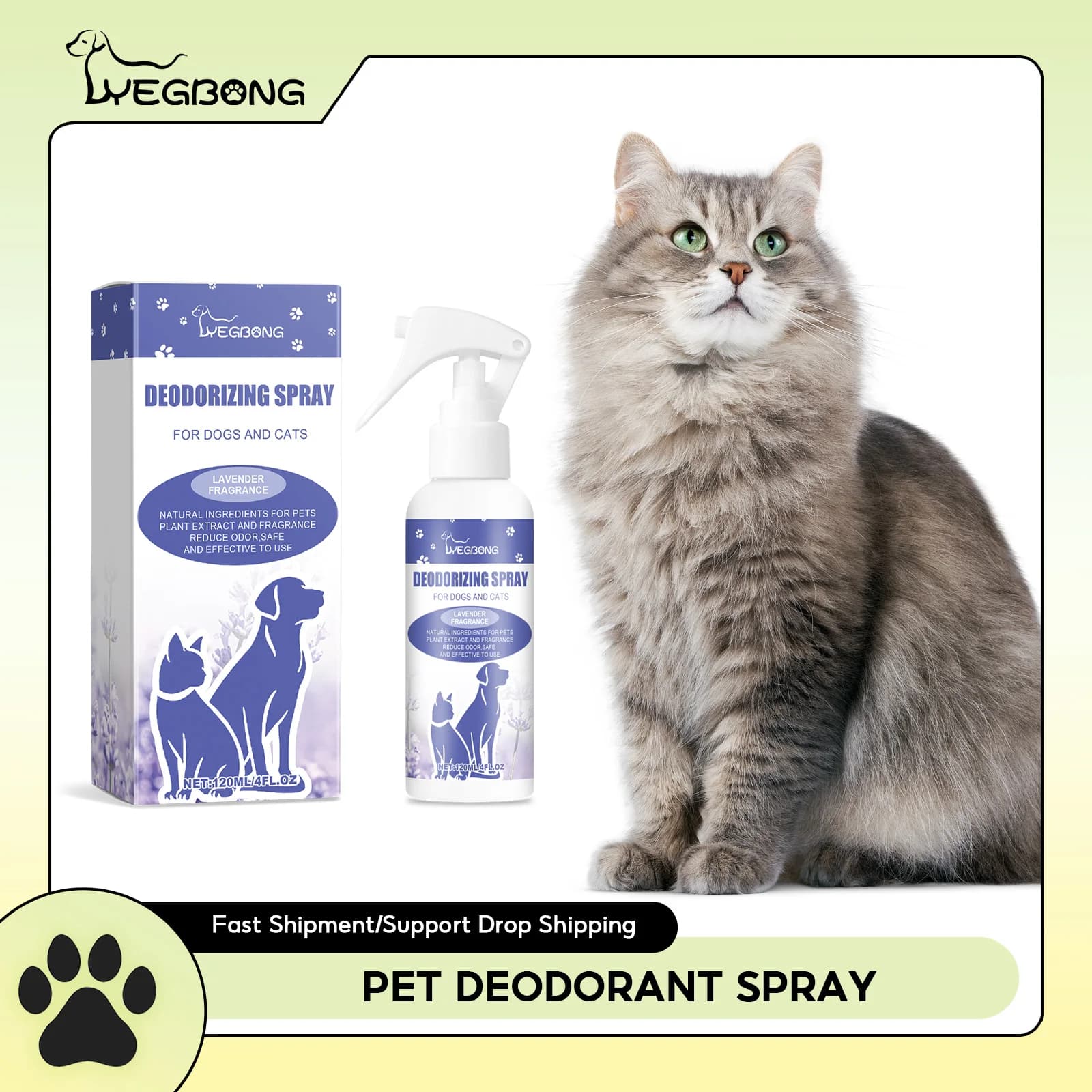 Deodorante spray per animali domestici per cani e gatti - Deodorante per l'alito cattivo per cuccioli di gattino Profumo a lunga durata per la rimozione degli odori Prodotti per la pulizia degli animali domestici