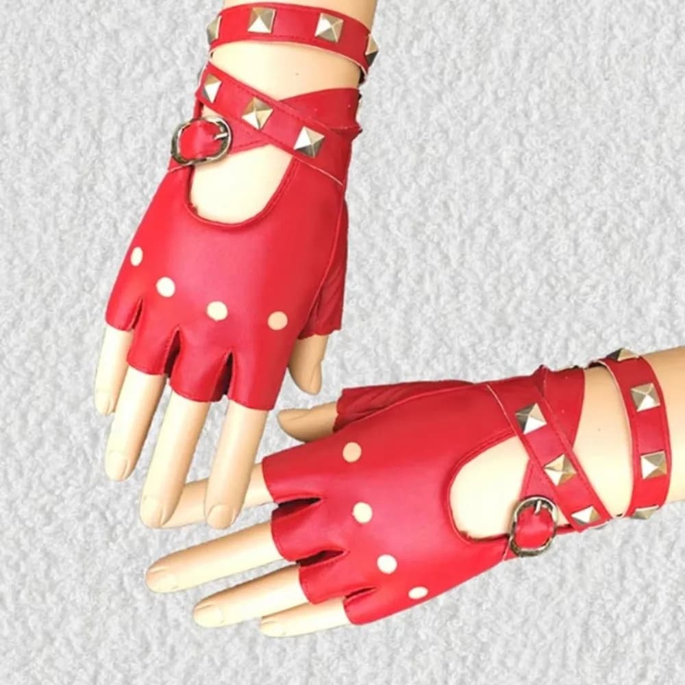 Guanti Senza Dita alla Moda con Rivetti Punk, Traspiranti e Antiscivolo, Stile Hip-Hop