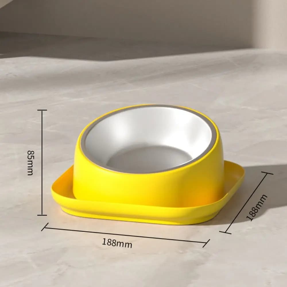 Ciotola per Animali Domestici in Acciaio Inox Anti-Formica con Inclinazione di 15 Gradi, Dispenser per Cibo Anti-Ribaltamento, Doppia Ciotola per Gatti e Cani
