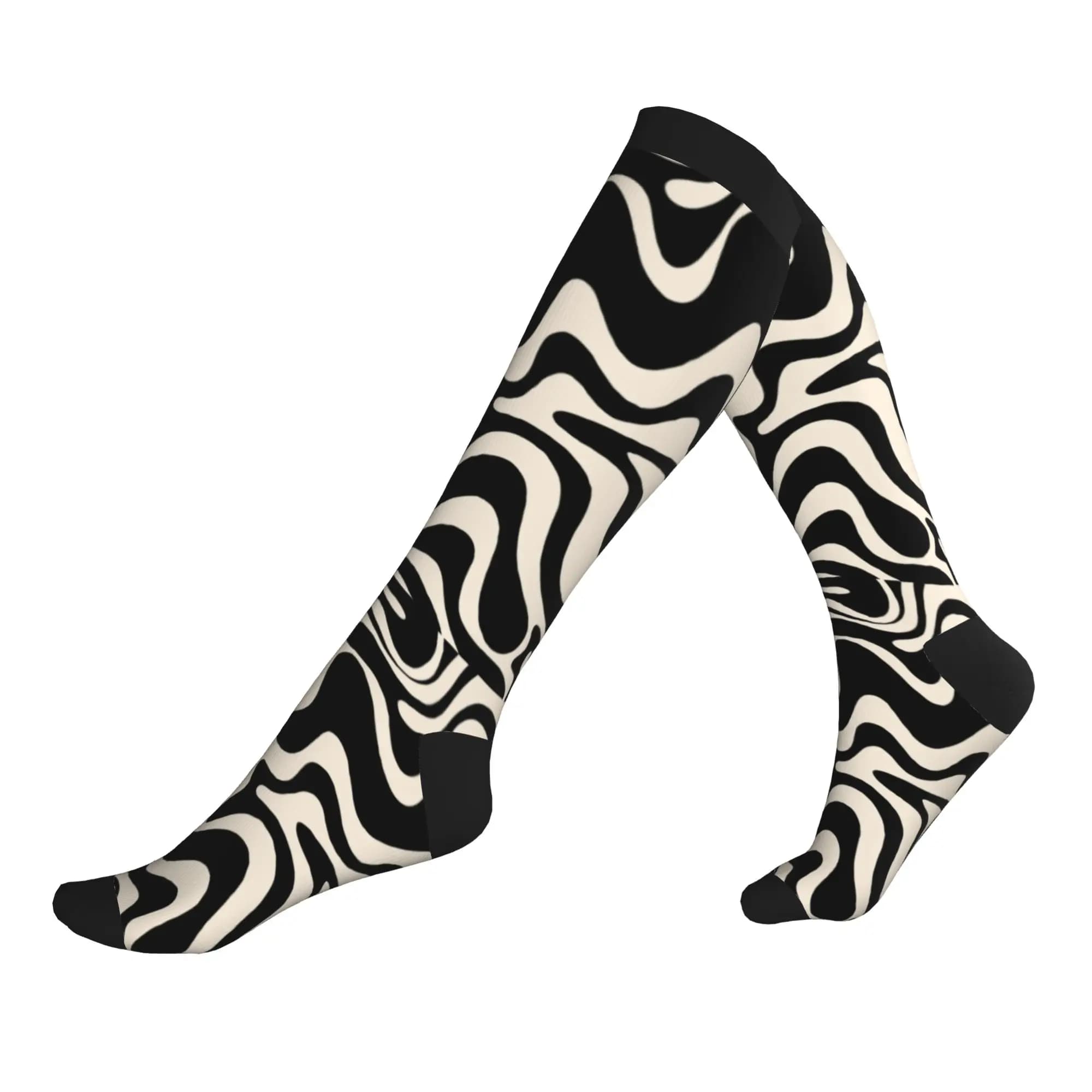 Fashion Sage Liquid Swirl Abstract Pattern Socks Men Women Warm 3D Print Basketball Sports Sports Compression Socks