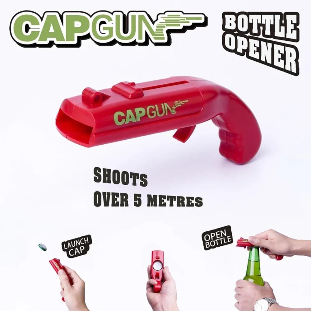 Creativo Pistola Apribottiglie Bevanda portatile Cavatappi per vino Tappo volante Launcher Sparatutto Gioco per bere Giocattolo Bar Strumento Gadget da cucina