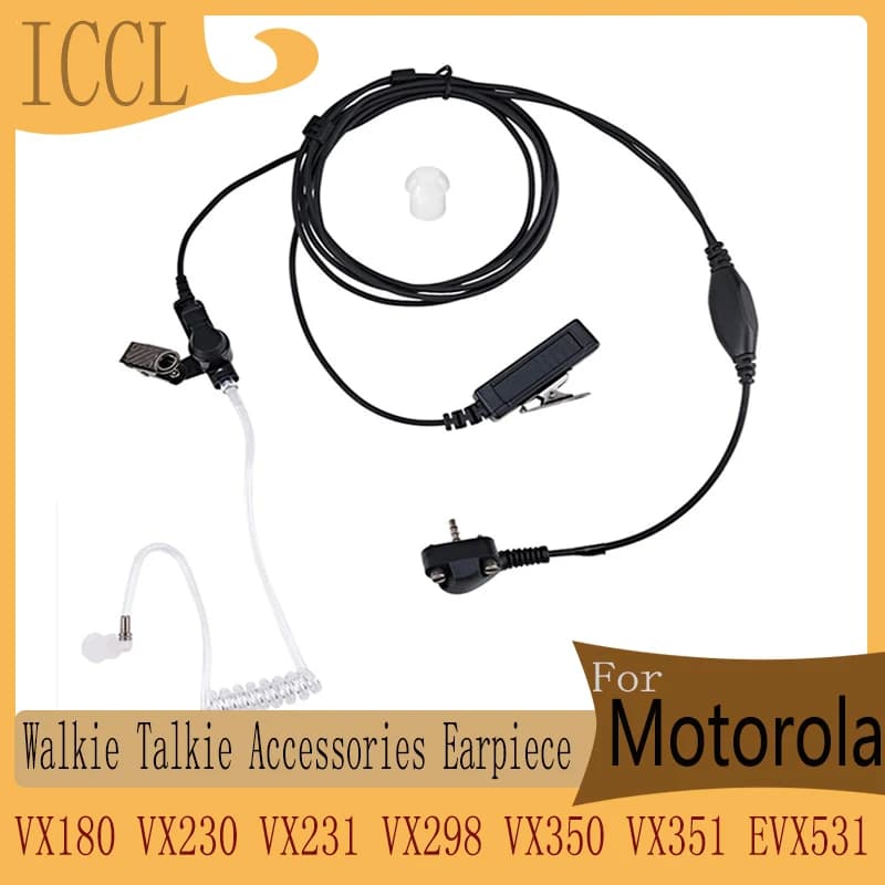 RISENKE-auricolare Walkie Talkie, compatibile con Motorola Vertex, VX180, VX230, VX231, VX298, VX350, VX351, EVX531, auricolari radio