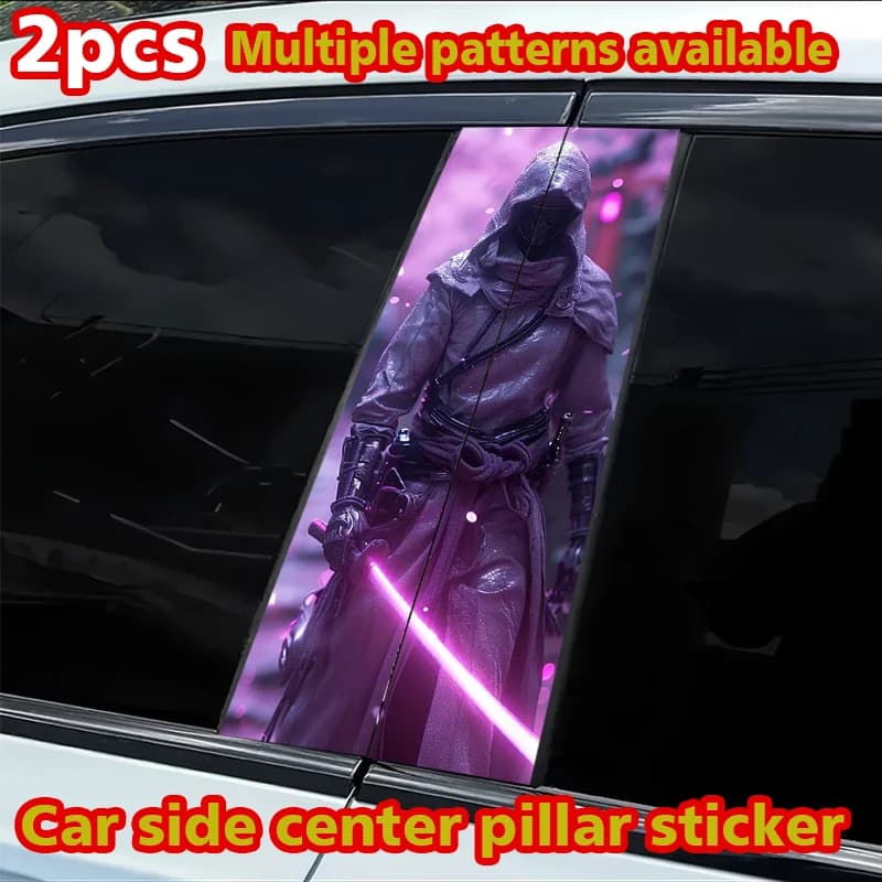 Wall decal B for car, 2 pieces, samurai, custom scratch-resistant film