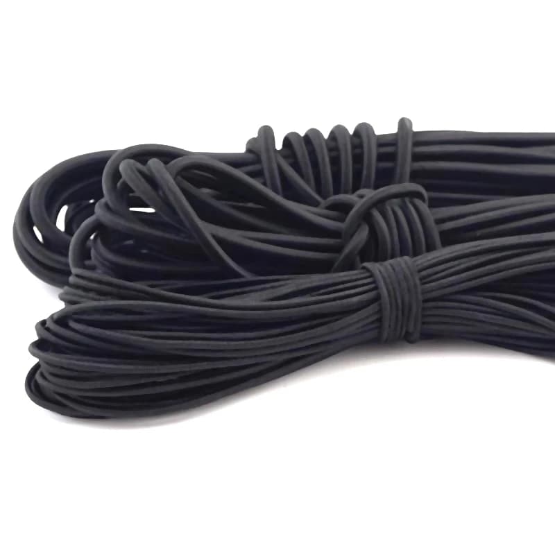 【ST】Corda Elastica per Allenamento Tennis, Base per Palla da Tennis, Elastico in Gomma, Corda ad Alta Elasticità, Palla Oscillante, Corda di Ricambio Nera