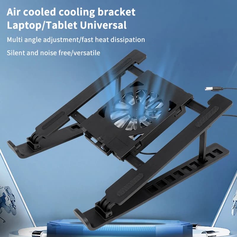 Supporto per base di raffreddamento per laptop Supporto per pad di raffreddamento per laptop pieghevole Staffa per radiatore per notebook portatile Intensificare rack con 1 ventole di raffreddamento