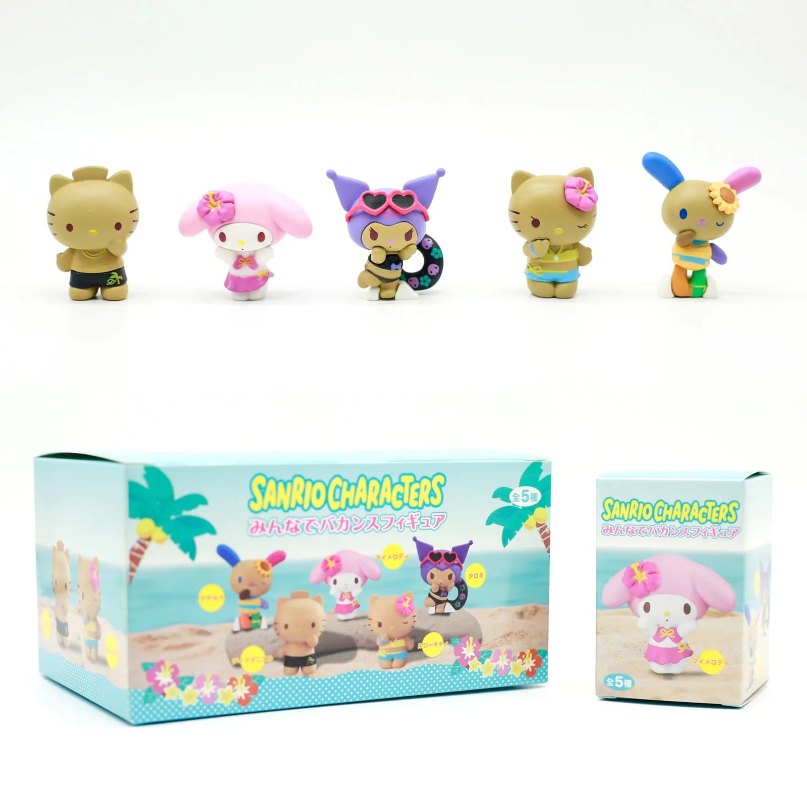 Personaggi Sanrio per Vacanze Estive in Spiaggia, Hello Kitty Kuromi, Scatola Misteriosa, Regali, Modellini, Figure Anime da Collezione, Ornamenti