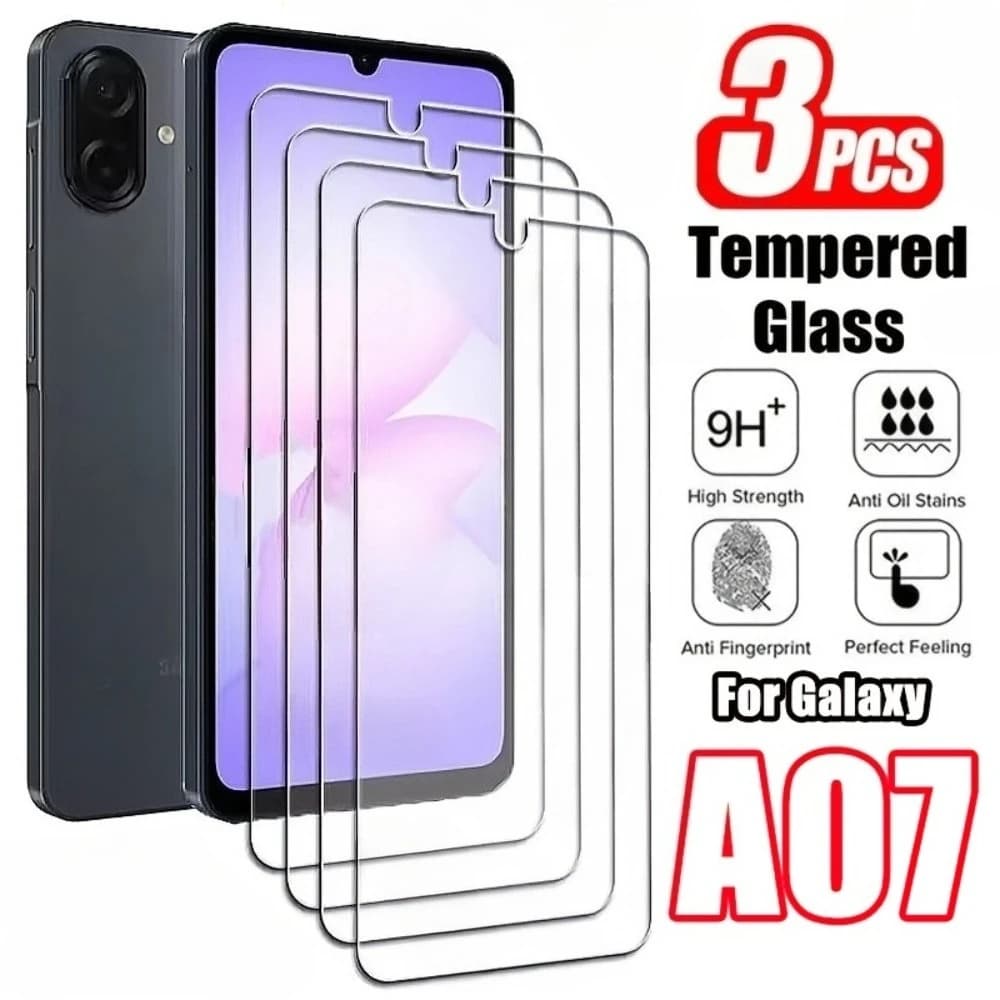 3 pezzi protezione schermo ultra trasparente per Samsung Galaxy A07 A15 A16 A17 A25 A33 A35 A36 A53 A55 A56 A73 vetro temperato antigraffio