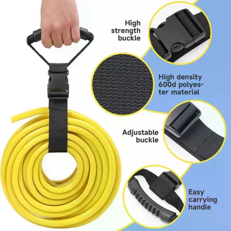 Cinghia di Fissaggio Robusta con Gancio e Anello, Cinghia per il Trasporto, Appendiabiti e Organizzatore con Maniglia per Tubi da Piscina, Tubi da Giardino, Cavi