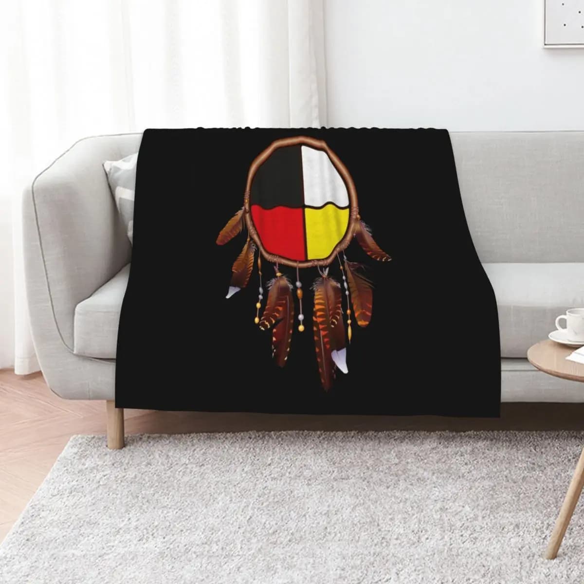 Native American-medicine wheel-dreamcatcher Throw Blanket Warm Napping Blanket for Office Couch Bed