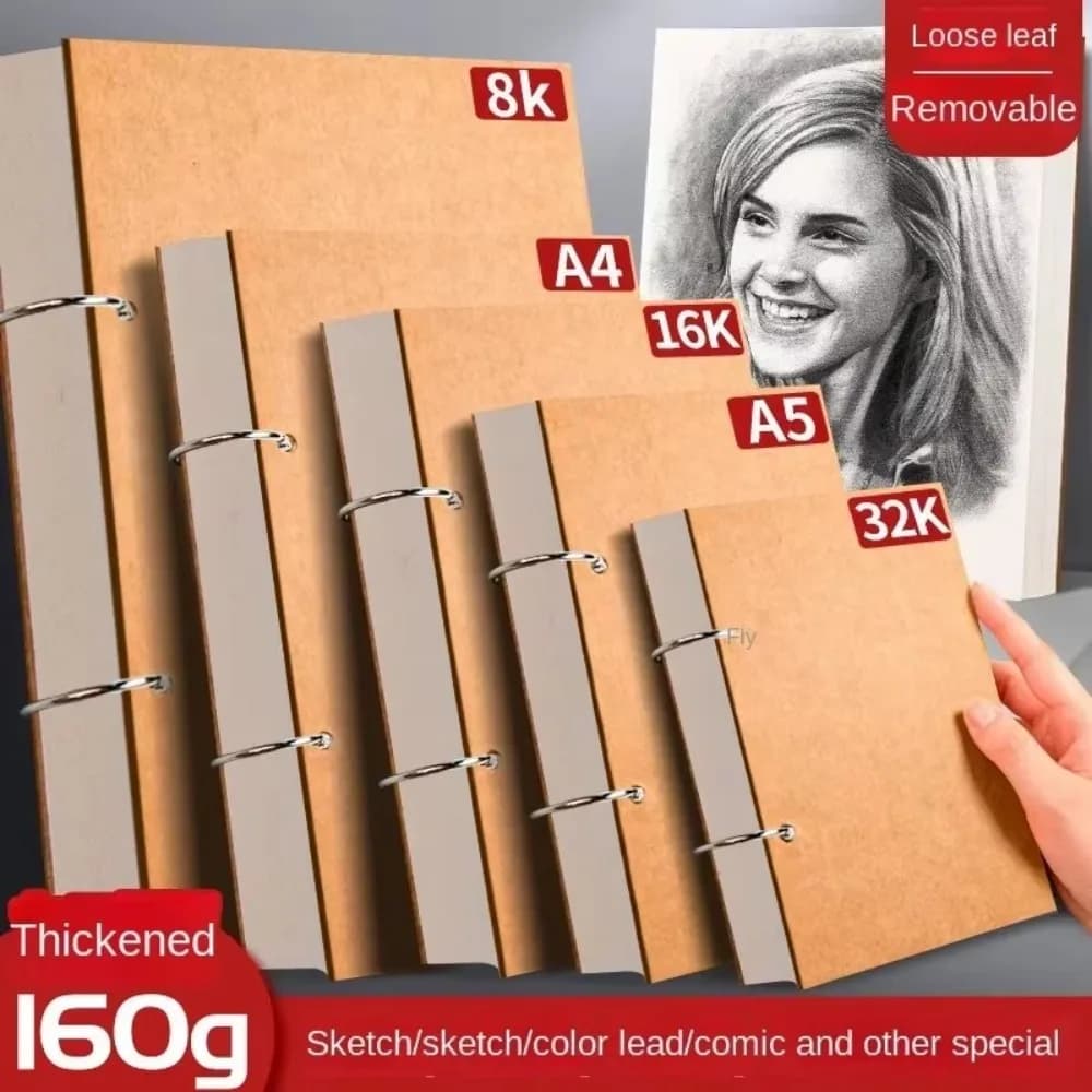 Thicken Professional Sketchbook Detachable Paper Sketch Notebook a4 a5 16K 32K 8K Loose-leaf Art School Supplies