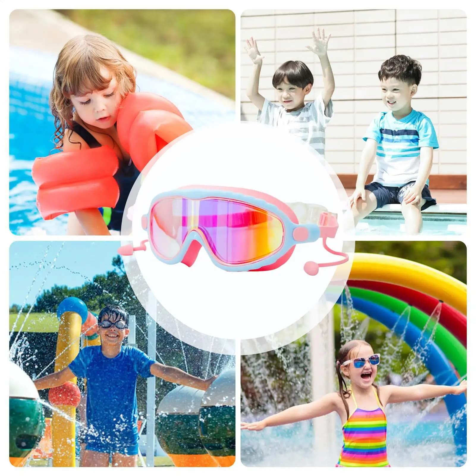 Occhialini da Nuoto per Bambini Antiappannamento Protezione UV Occhiali da Immersione per Giovani per Vacanze Surf Piscina Fiume Estate