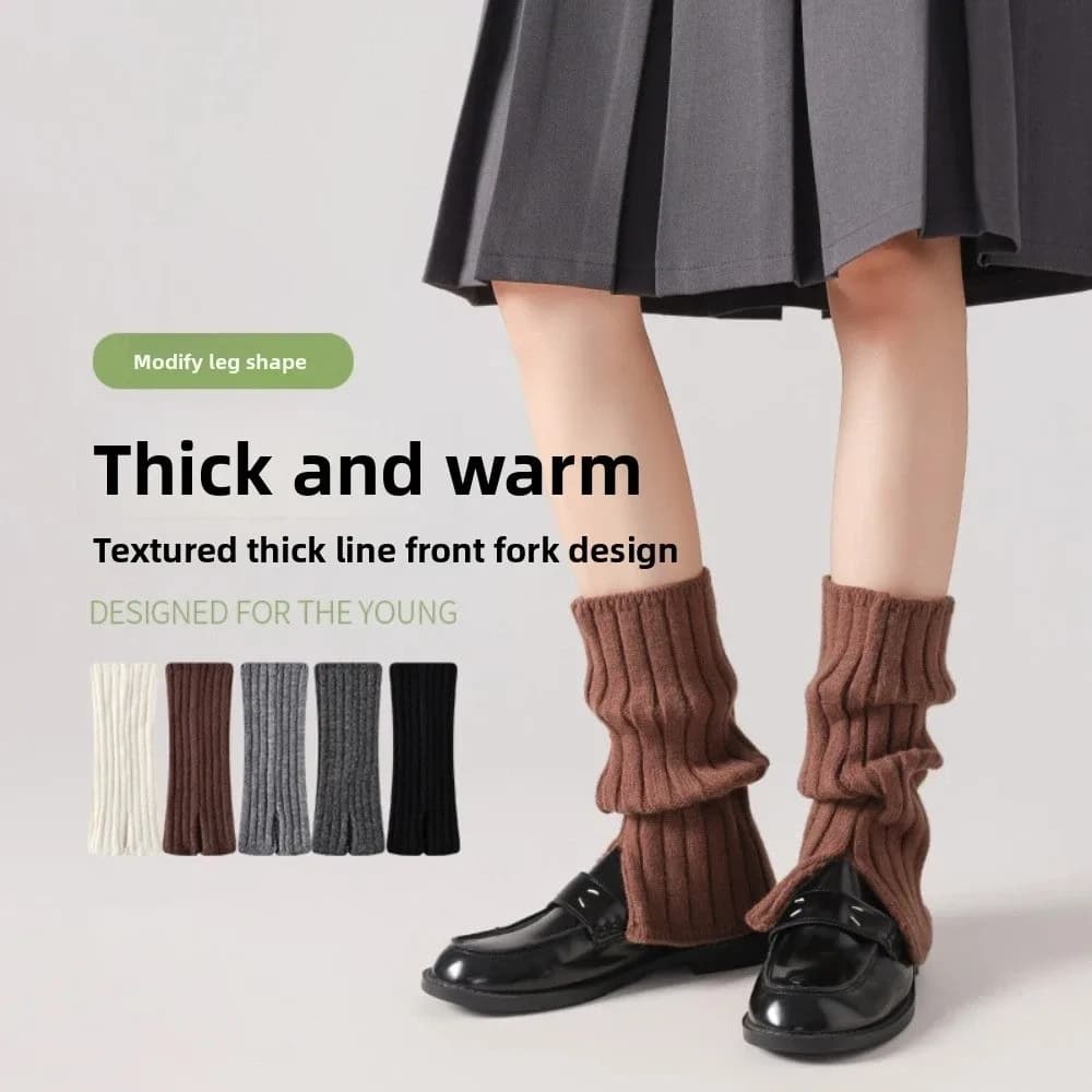 Harajuku Y2K Leg Warmers Balletcore Style Pile Socks Knitted Leg Cover Leggings Sleeve Footcover Long Tube Stockings