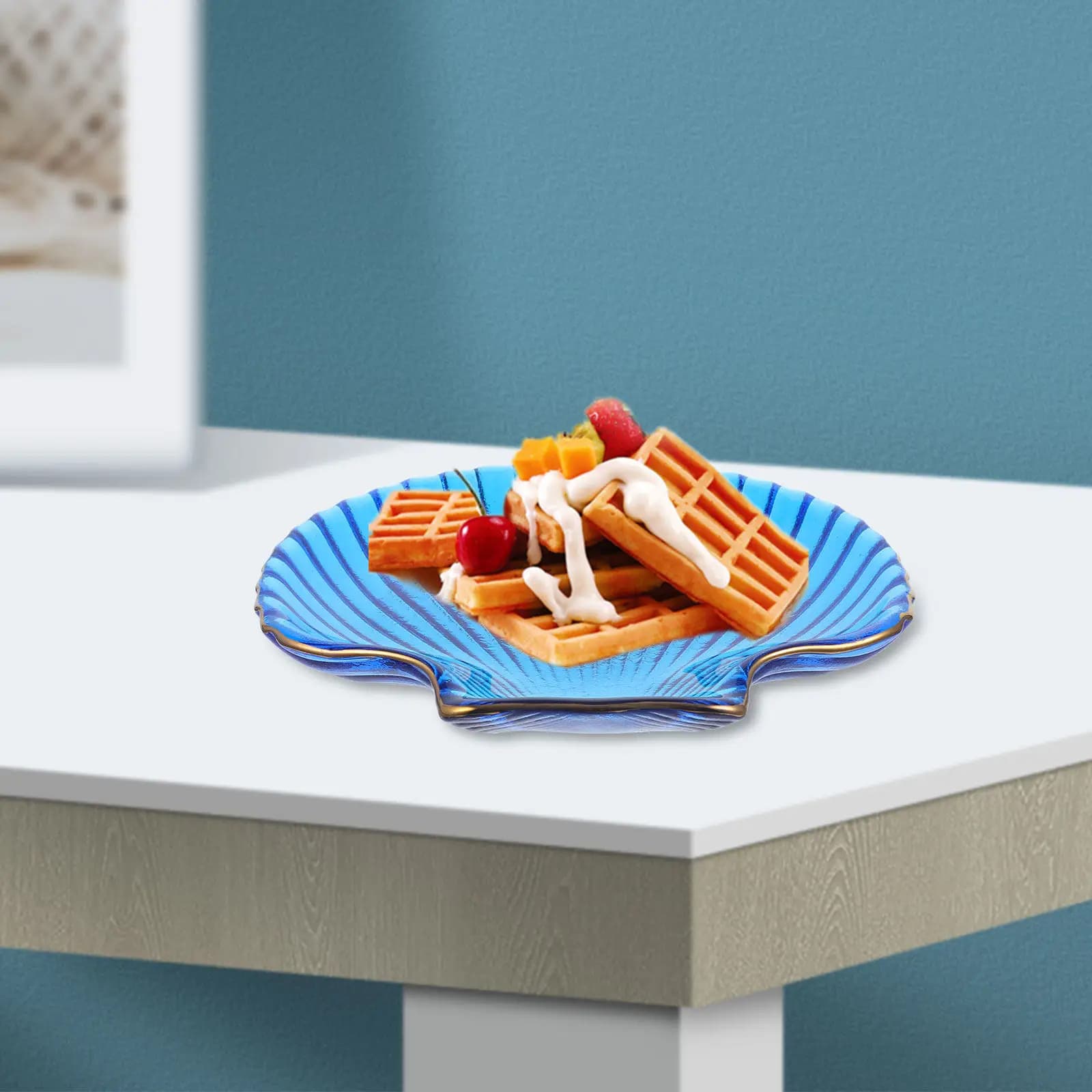 Piatto per Snack a Forma di Conchiglia in Vetro, Vassoio Decorativo da Tavola per Frutta Secca, Noci e Caramelle, Ideale per Feste